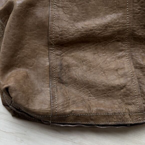 Olivia Harris Women's Hobo Handbag Brown Pebbled Leather Shoulder Purse Pockets - Picture 8 of 11